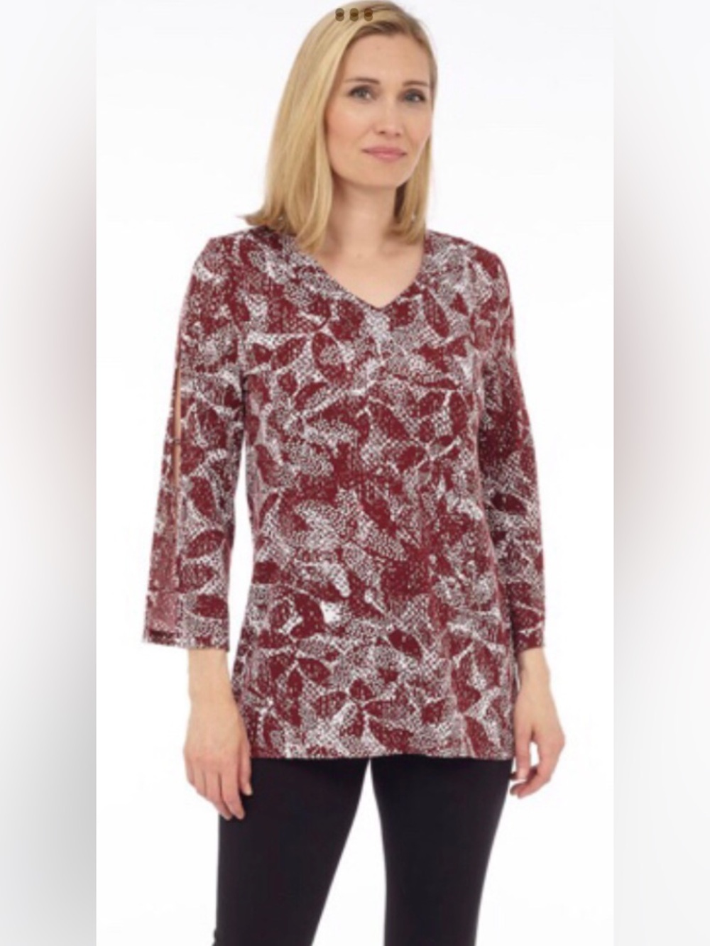 DKR Apparel Lattice Sleeve V-Neck Top